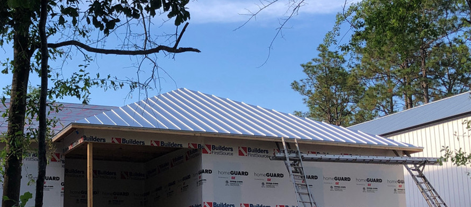 Rennison Roofing metal roof install in progress