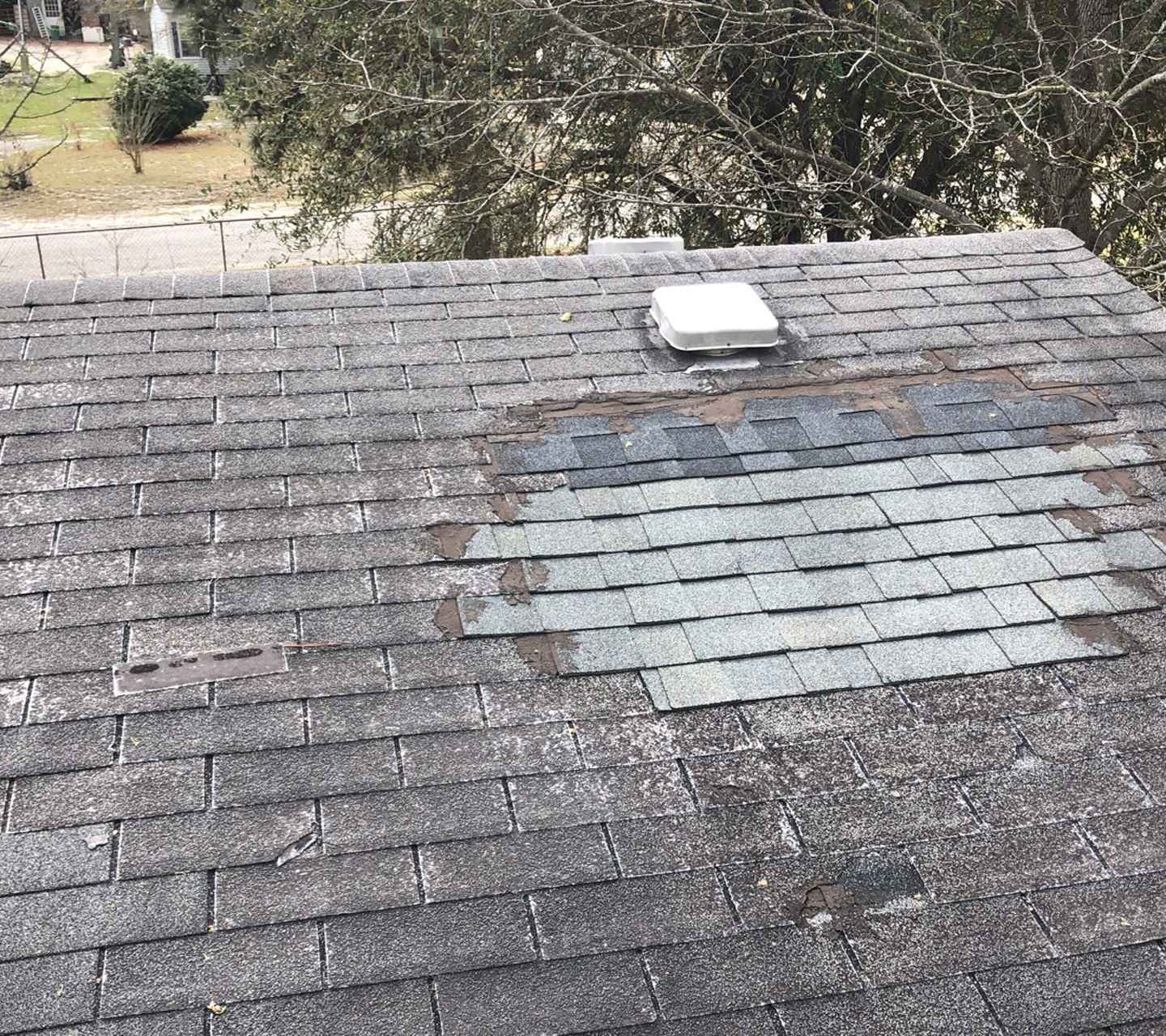 Roof patch looking rough.